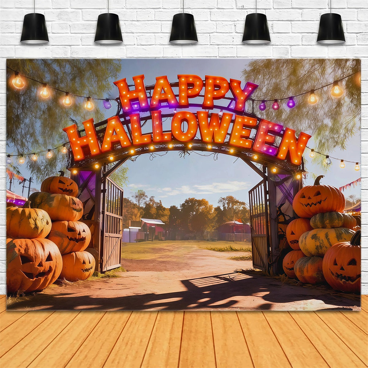 Halloween Carnival Backdrop Pumpkin Festival Entrance Arch DIY Halloween Backdrop UK RR67-90