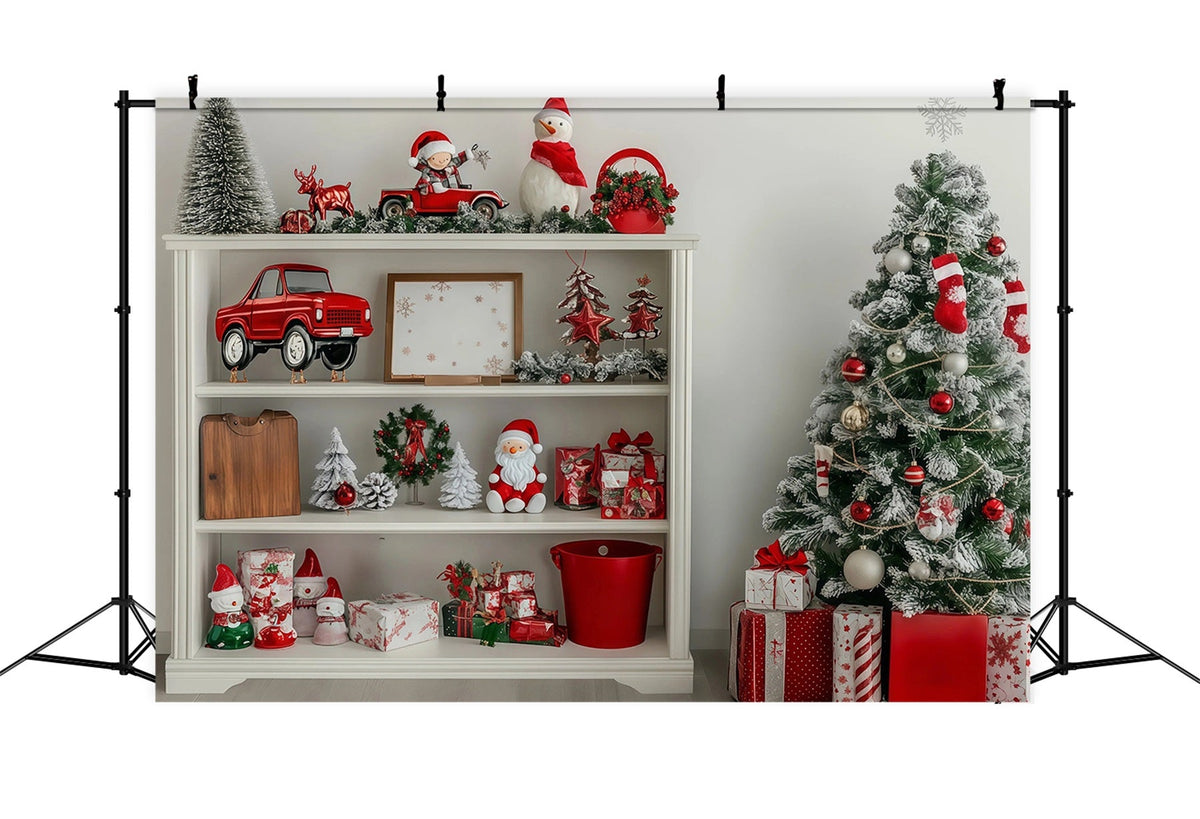 Christmas Ornament Backdrop Festive Shelf Tree Display Christmas Muslin Backdrops UK RR68-97