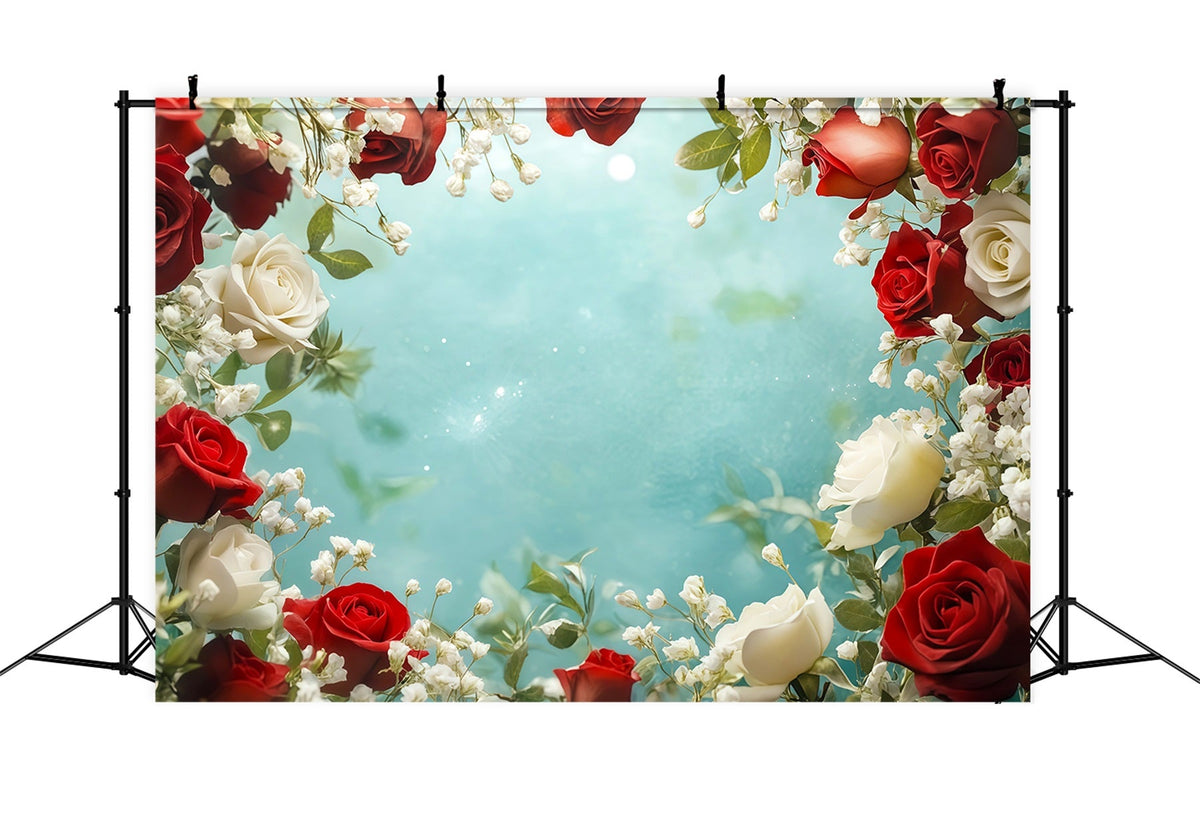 Christmas Floral Backdrop Rose Flower Border Large Christmas Backdrop UK RR69-67