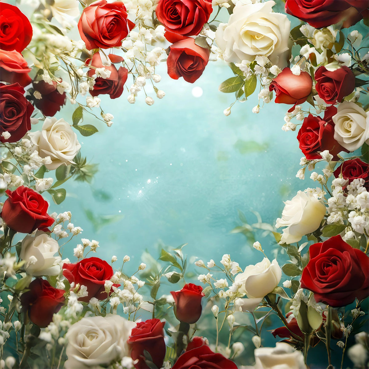 Christmas Floral Backdrop Rose Flower Border Large Christmas Backdrop UK RR69-67