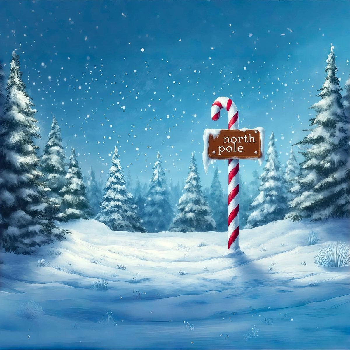 North Pole Christmas Backdrop Winter Snowy Forest Backdrops Christmas UK RR69-68