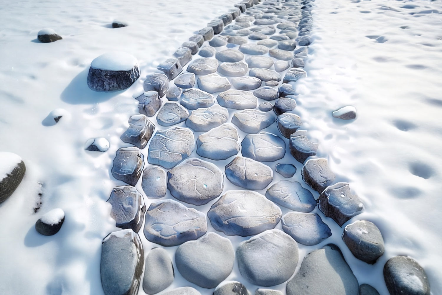 Snowy Mellow Stone Trail Floor Backdrop UK RR7-541