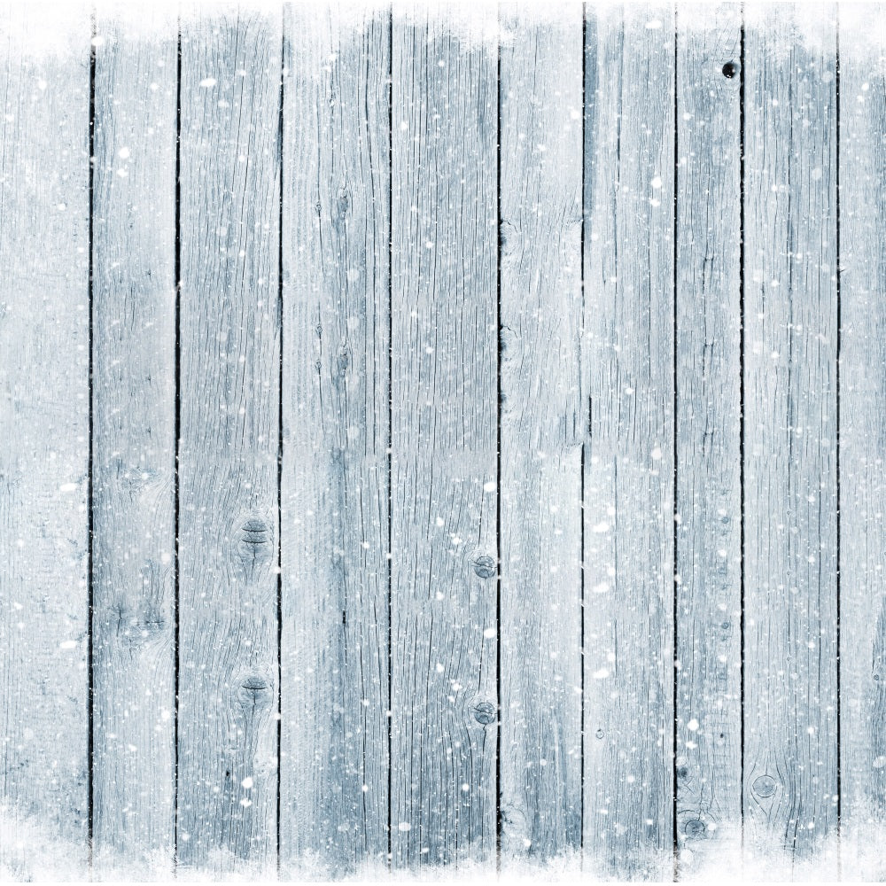 Snow Nostalgia Plank Fabric Floor Backdrop UK RR7-549