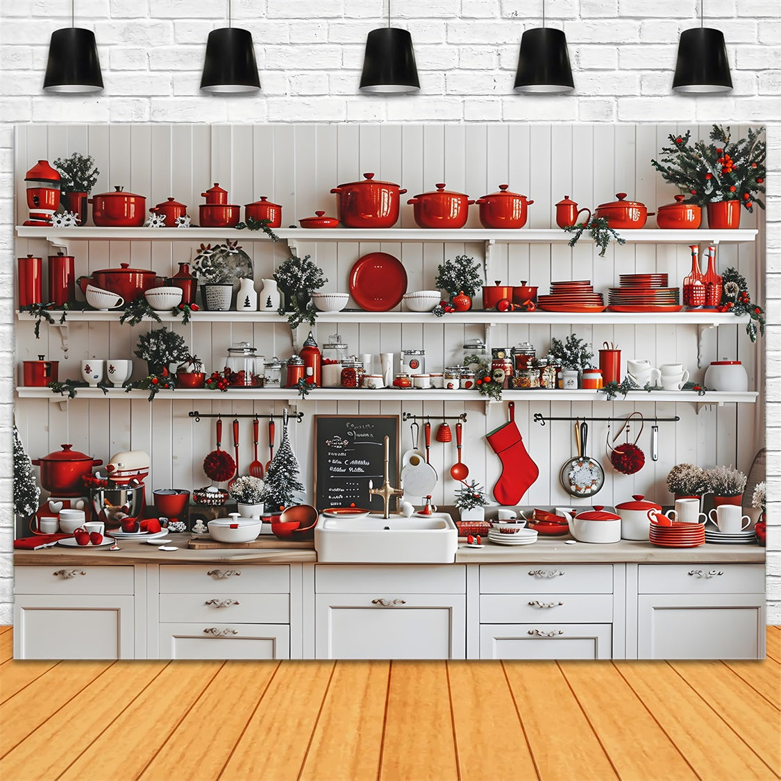 Christmas Festive Kitchen Wonderland Backdrop UK RR7-584