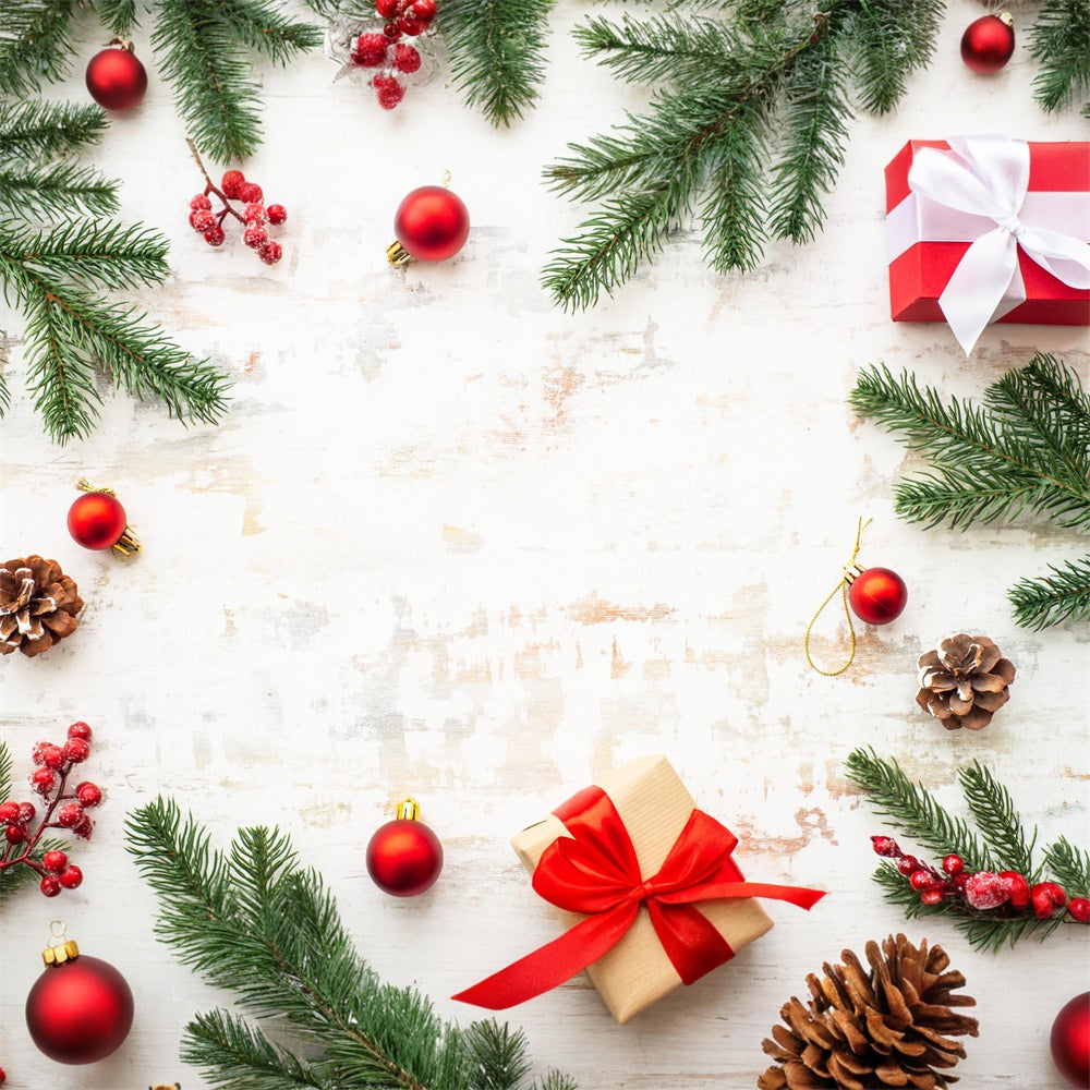 Christmas Gifts Decors Rustic Floor Backdrop UK RR8-295