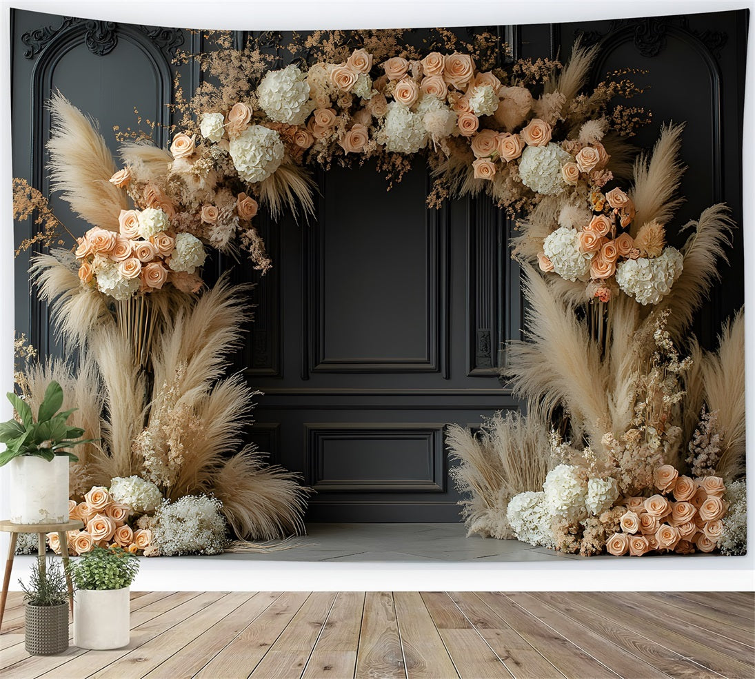 Moody Bohemian Floral Arch Backdrop UK RR8-466