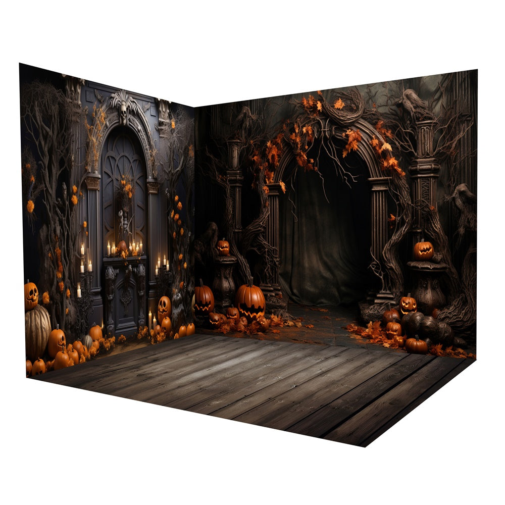 Halloween Wall Arch Door Pumpkin Backdrop Room Set UK RR8-639