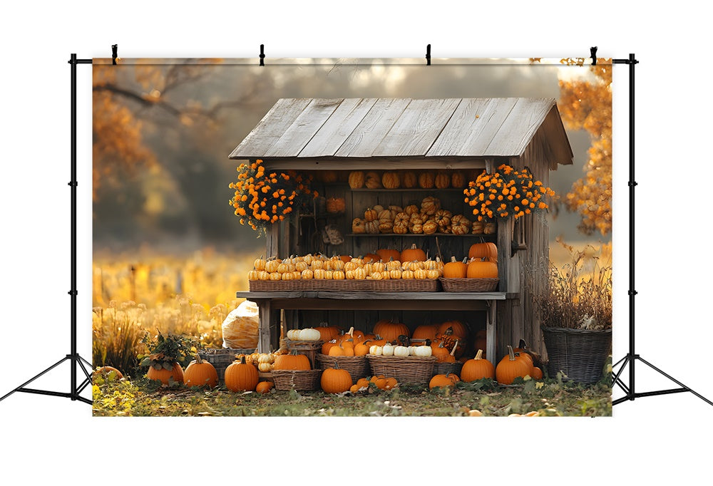 Autumn Pumpkin Harvest Wooden Display Backdrop UK RR9-12