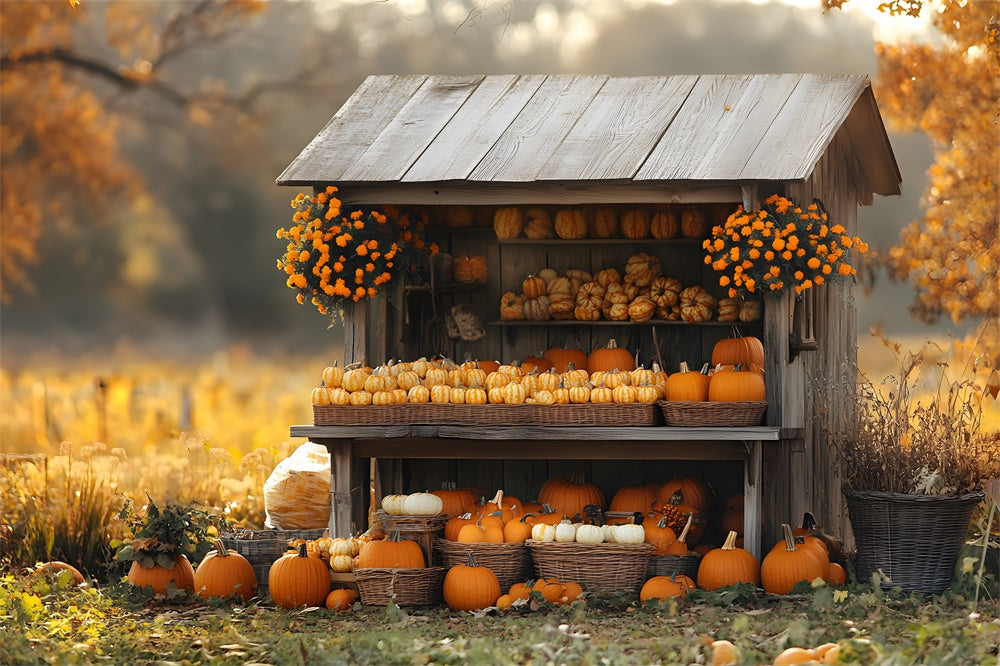 Autumn Pumpkin Harvest Wooden Display Backdrop UK RR9-12