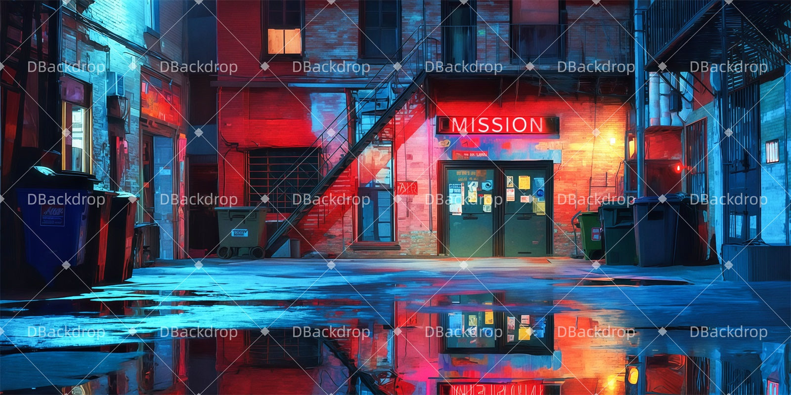 Theater Backdrop Alley Behind the Mission Large Stage Backdrops UK TWW511-T75