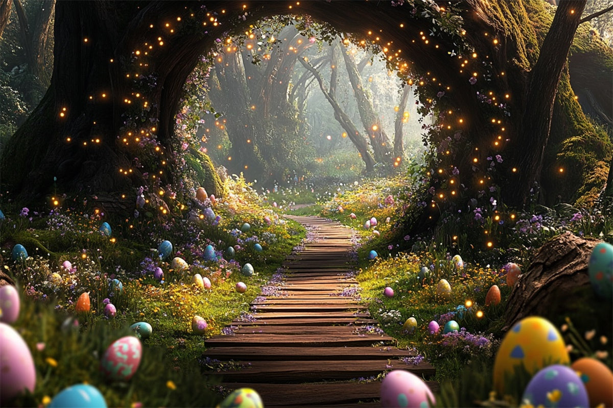 Easter Photo Backdrop Ideas Enchanted Egg Hunt Path Backdrop UK TWW3-1