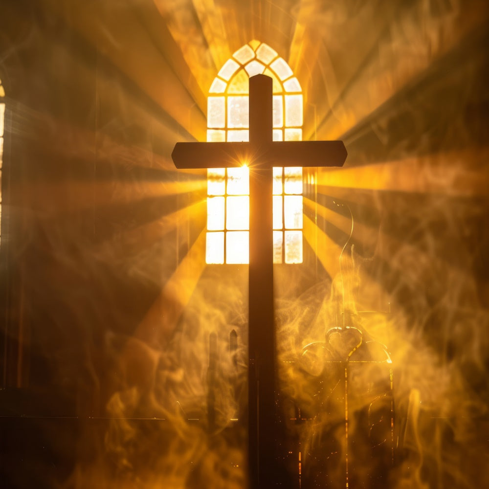 Easter Picture Backdrops Heavenly Glow Holy Cross Backdrop UK TWW3-12