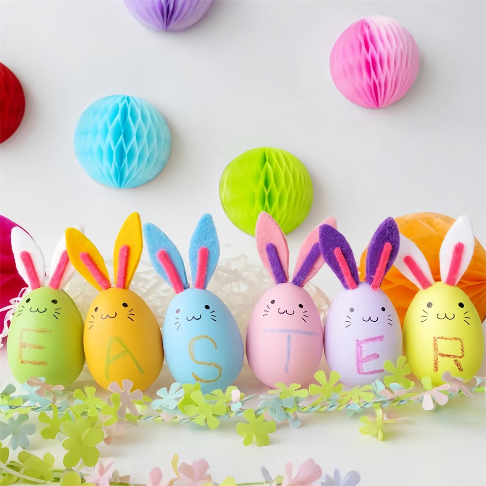 Easter Photo Backdrop Pastel Bunny Egg Celebration Backdrop UK TWW3-25