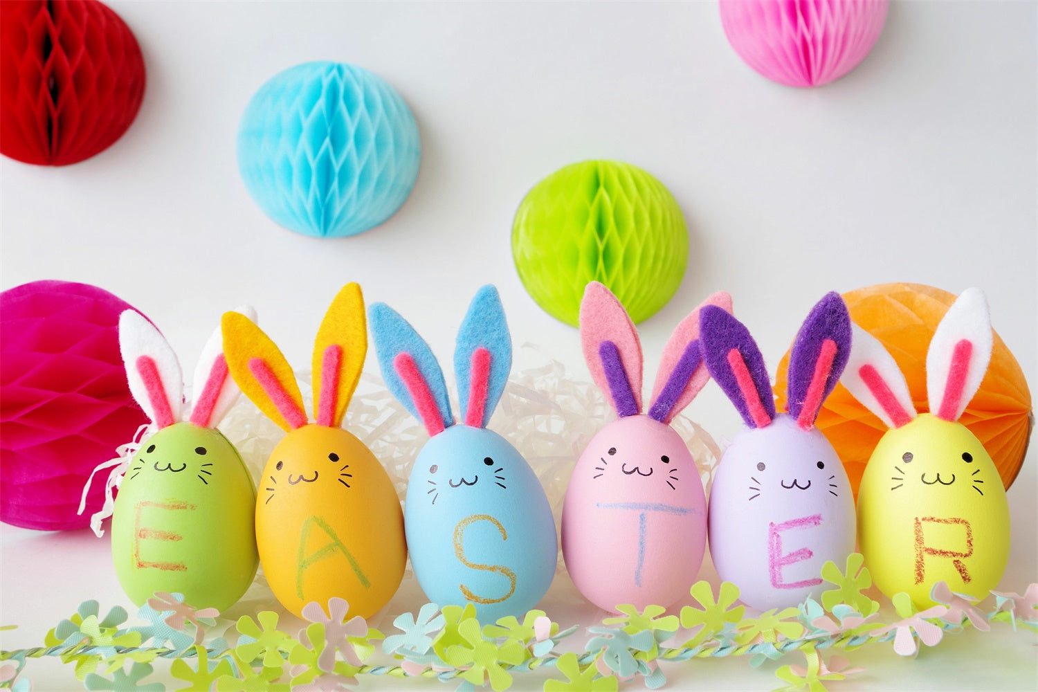 Easter Photo Backdrop Pastel Bunny Egg Celebration Backdrop UK TWW3-25