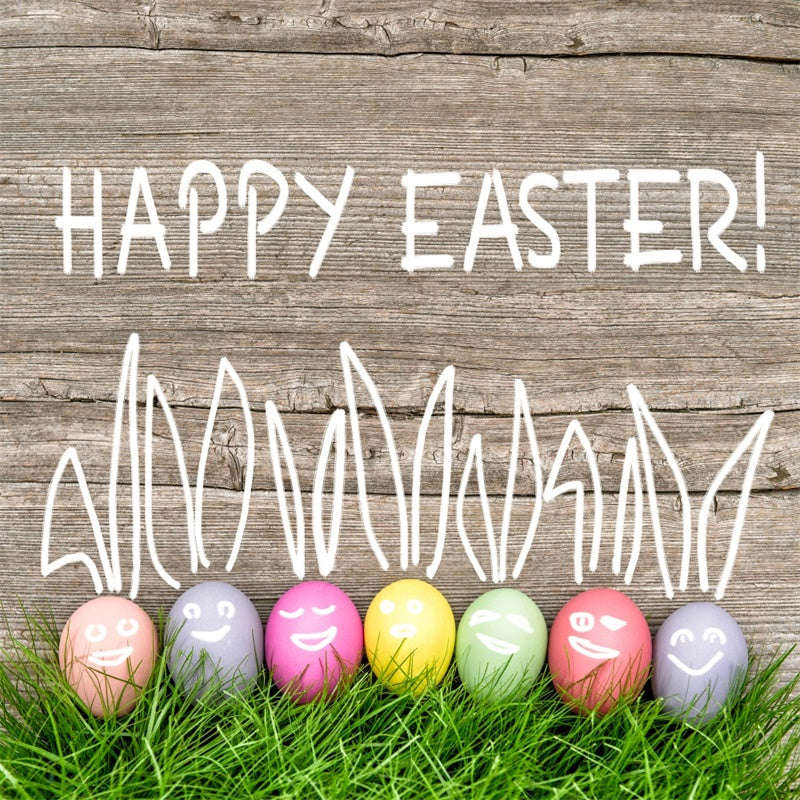 Easter Picture Ideas Hand-drawn Bunny Ears Eggs Backdrop UK TWW3-30