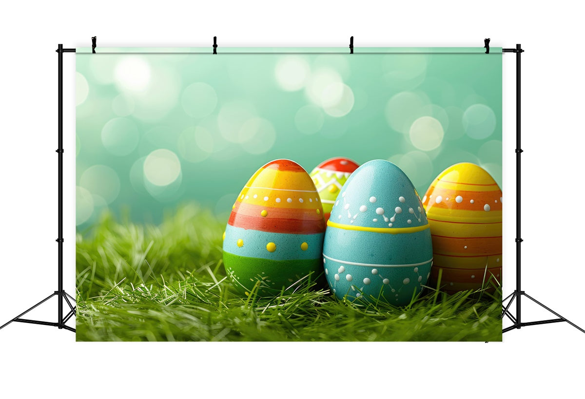 Easter Backdrops For Photos Festive Colorful Egg Backdrop UK TWW3-39