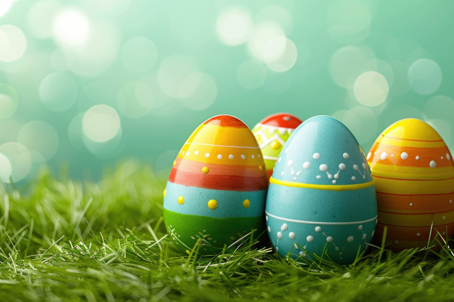 Easter Backdrops For Photos Festive Colorful Egg Backdrop UK TWW3-39