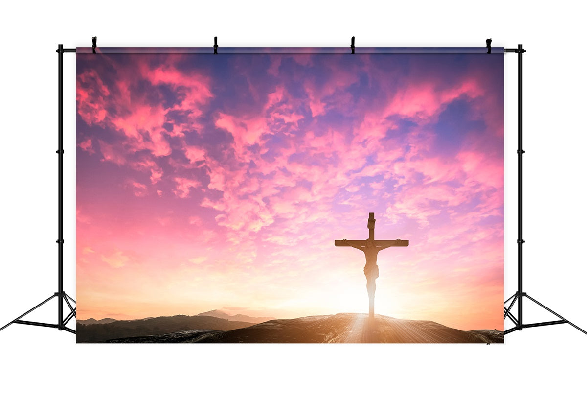 Easter Picture Ideas Sunrise Resurrection Cross Backdrop UK TWW3-4
