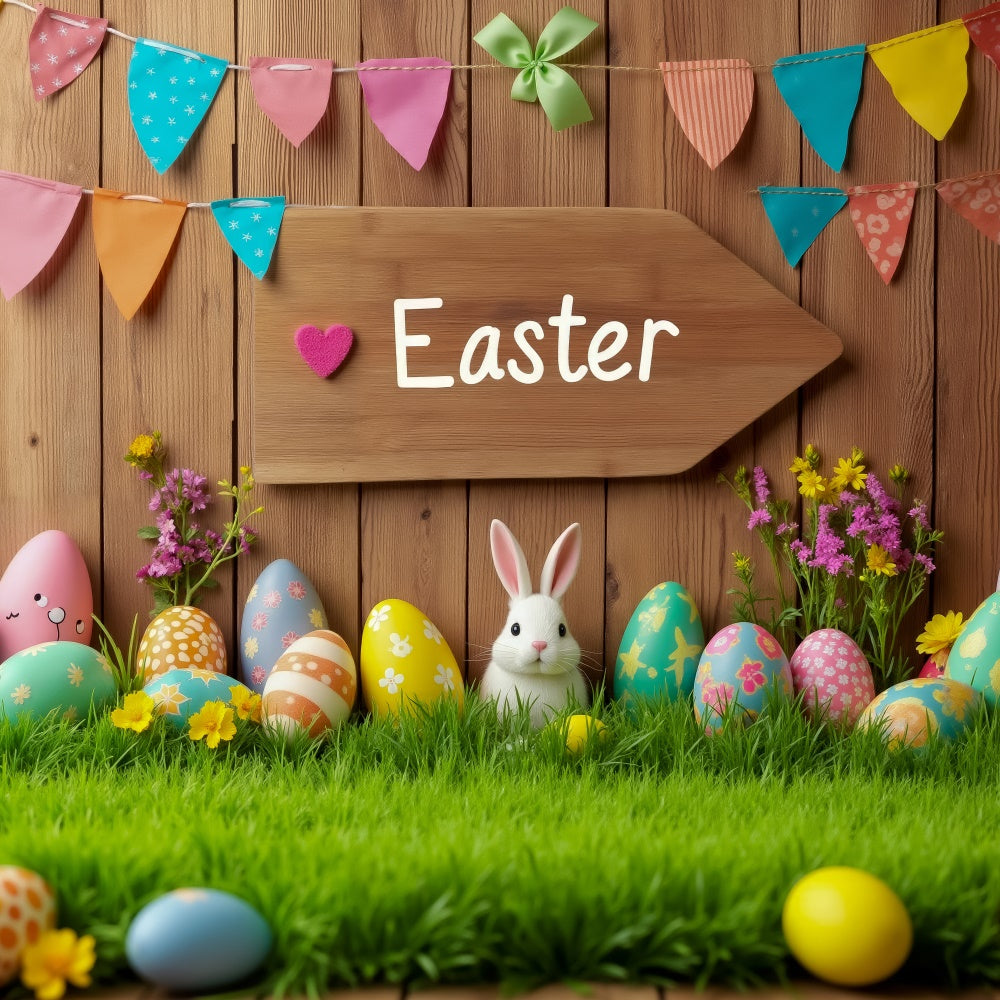 Easter Photo Backdrop Cute Bunny Egg Decoration Backdrop UK TWW3-48