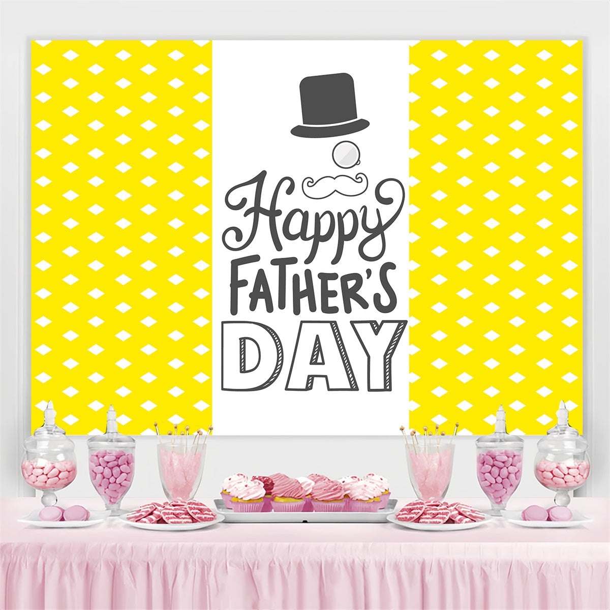 Fathers Day Backdrop Classic Yellow Geometric Custom Backdrop UK TWW4-72