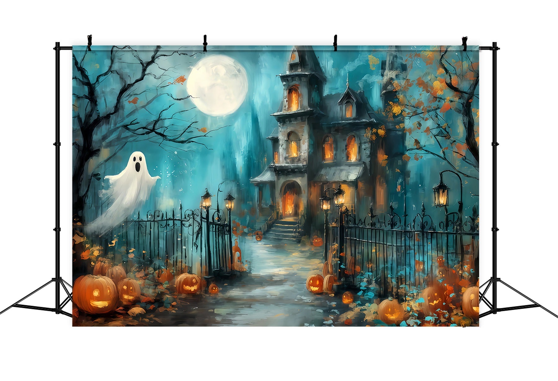 Haunted Mansion Backdrop Haunted Mansion Ghostly Pathway Halloween Backdrop UK TWW510-11