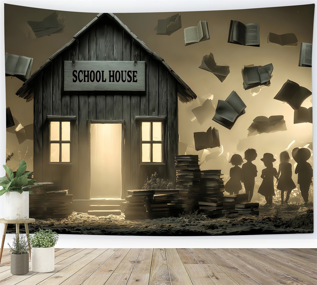Haunted Mansion Backdrop Haunted Schoolhouse Books Halloween Backdrops UK TWW510-2
