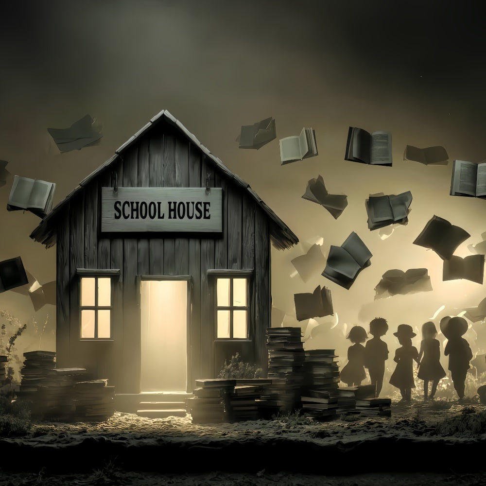 Haunted Mansion Backdrop Haunted Schoolhouse Books Halloween Backdrops UK TWW510-2