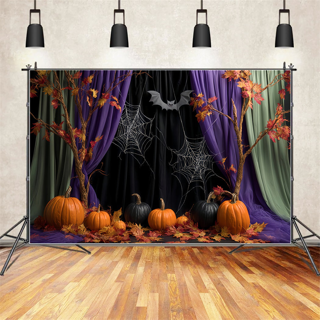 Halloween Spider Backdrop Autumn Curtains Spider Webs Halloween Photo Backdrops UK TWW510-27