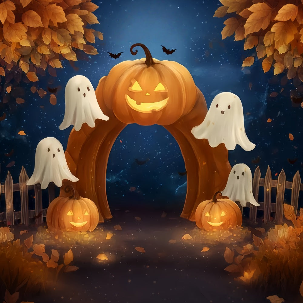 Halloween Ghost Backdrop Pumpkin Arch Ghost Path Halloween Backdrops UK TWW510-42