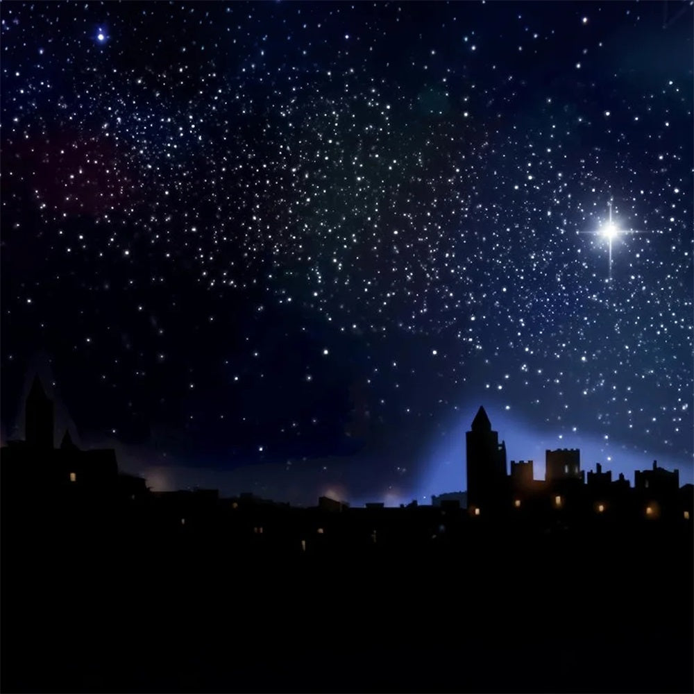 Nativity Backdrop Starry Bethlehem Holy Night Christmas Photo Backdrops UK TWW510-53