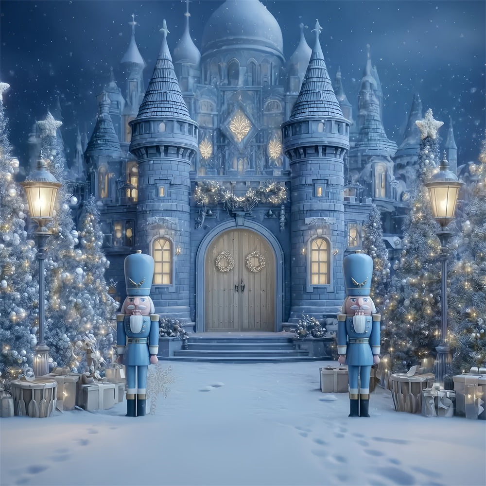 Nutcracker Backdrop Blue Nutcracker Castle Gate Christmas Backdrop Ideas UK TWW510-69