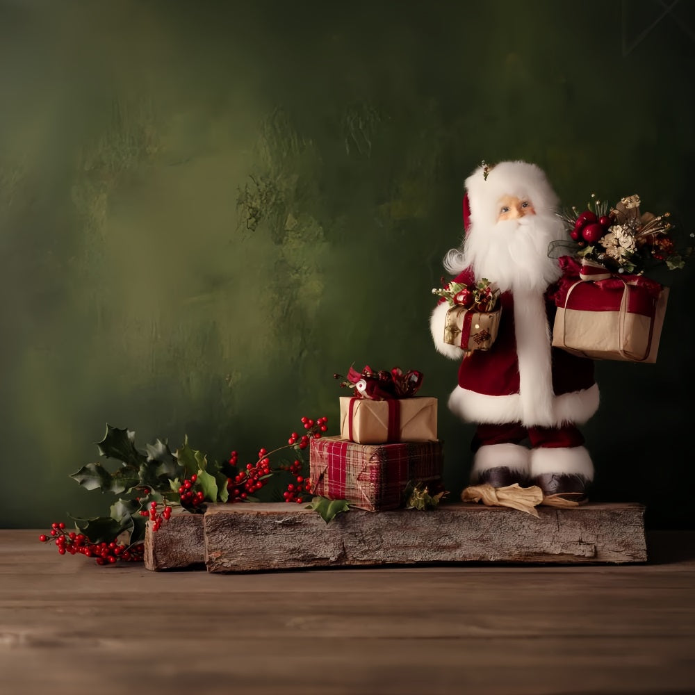 Santa Backdrop Rustic Santa Gift Table Christmas Photography Backdrops UK TWW510-71