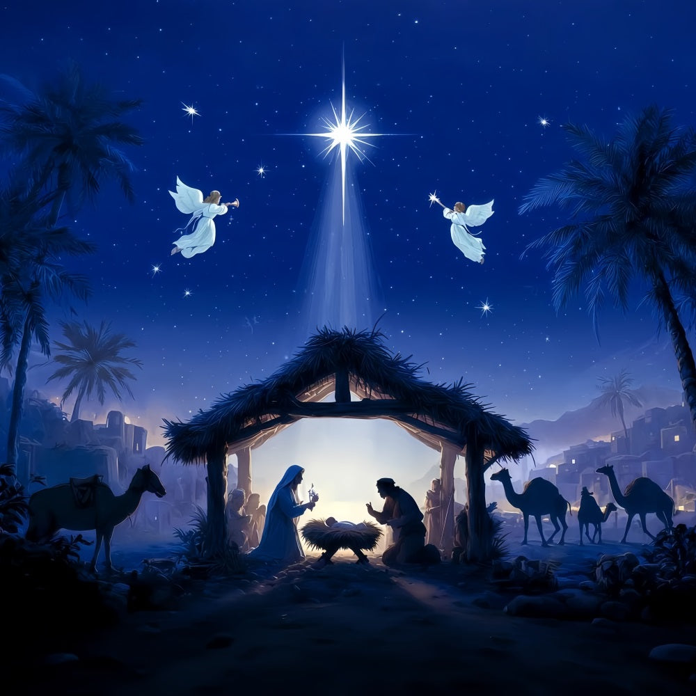 Nativity Backdrop Holy Night Nativity Star Christmas Backdrop UK TWW510-72