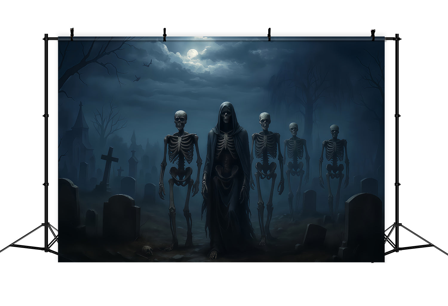 Halloween Ghost Backdrop Skeleton Army Midnight March Spooky Halloween Backdrop UK TWW510-8