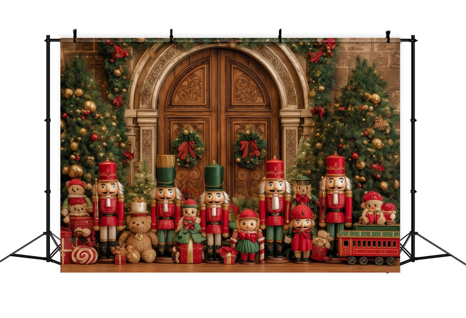 Nutcracker Backdrops Nutcracker Toy Soldier Display Christmas Backdrop Ideas UK TWW510-85
