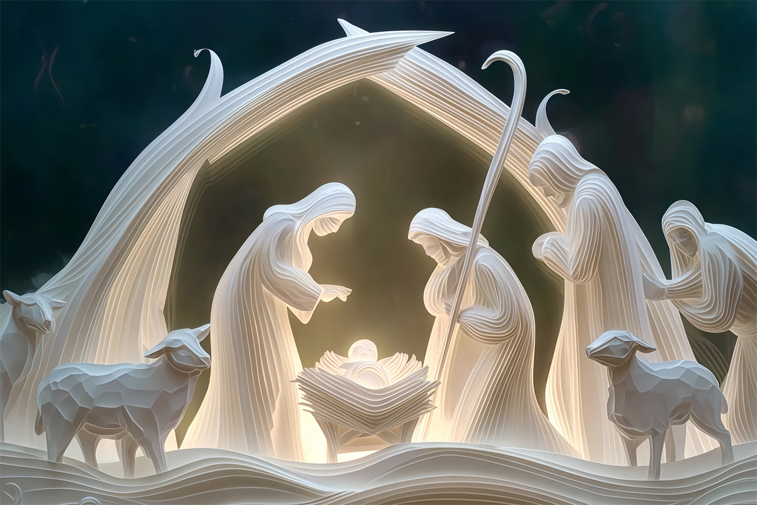 Nativity Backdrop Paper Sculpture Holy Nativity Christmas Backdrop UK TWW510-86