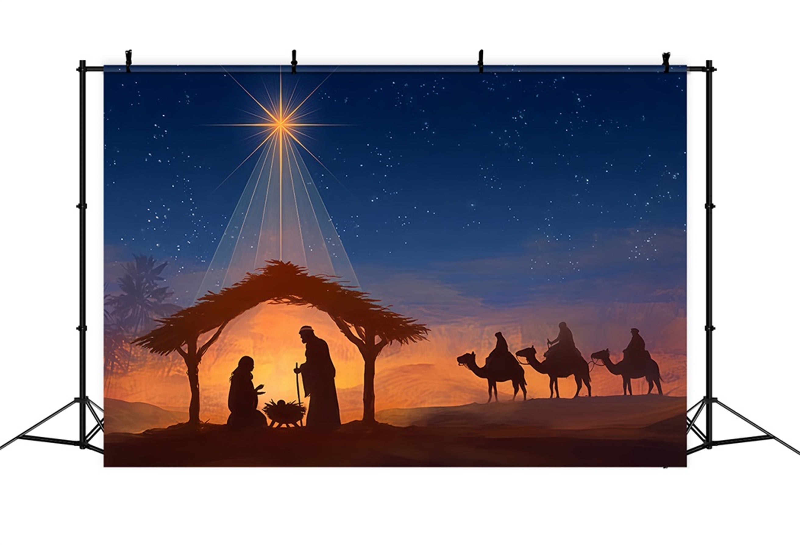 Nativity Backdrop Bethlehem Star Night Journey Christmas Backdrop UK TWW510-88