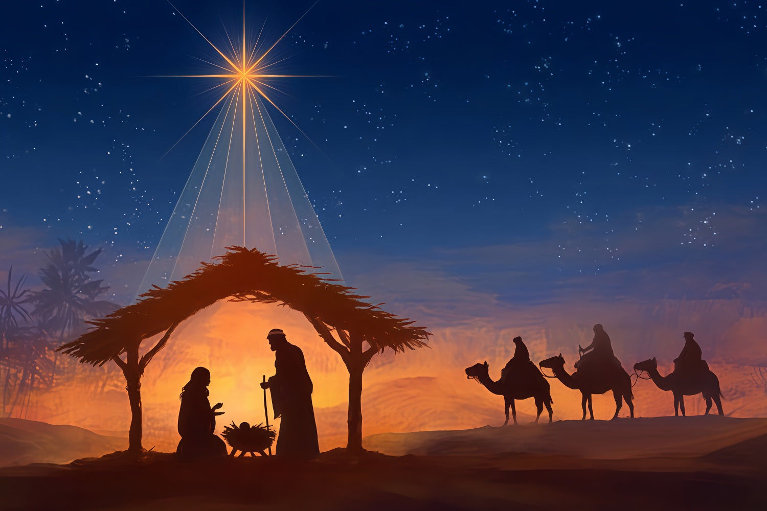 Nativity Backdrop Bethlehem Star Night Journey Christmas Backdrop UK TWW510-88
