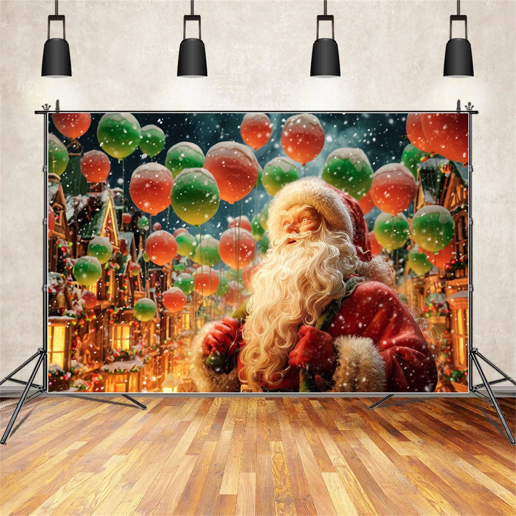 Santa Claus Backdrop Santa Balloons Winter Parade Christmas Backdrops Sale UK TWW510-92