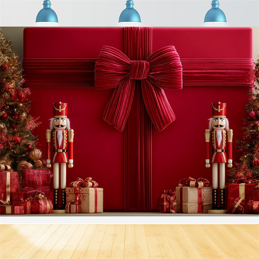 Giant Bow Backdrop Giant Gift Nutcracker Display Christmas Backdrops UK TWW510-97