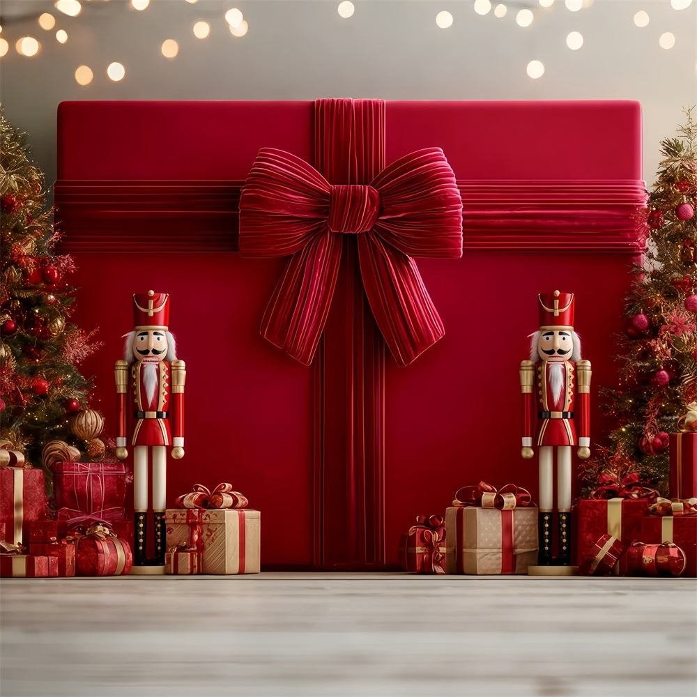 Giant Bow Backdrop Giant Gift Nutcracker Display Christmas Backdrops UK TWW510-97