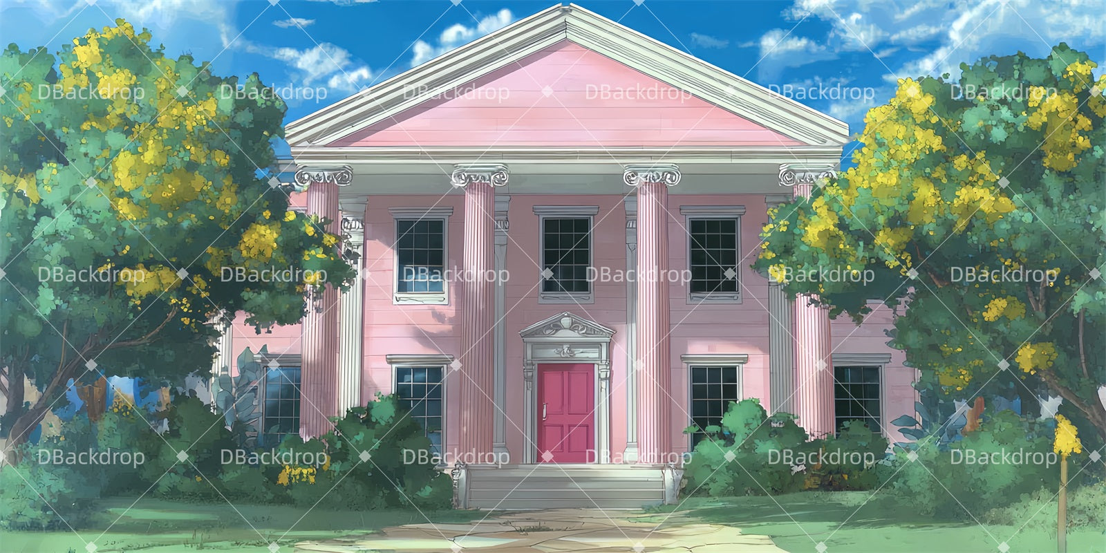 Stage Backdrop Delta Nu Sorority School Play Backdrops UK TWW510-T20