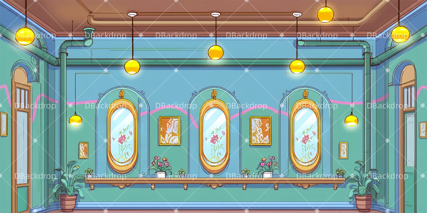 Theater Stage Backdrop Hair Salon Professional Stage Backdrops UK TWW510-T23