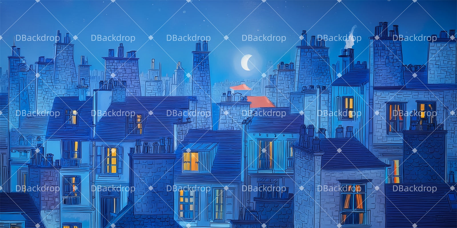 Dance Stage Backdrop Rooftops of London Musical Backdrops UK TWW510-T34