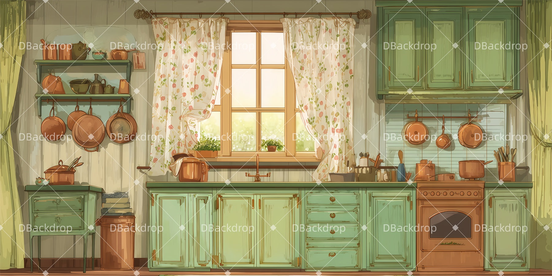 Theater Backdrop Banks Family Kitchen Performance Backdrops UK TWW510-T38