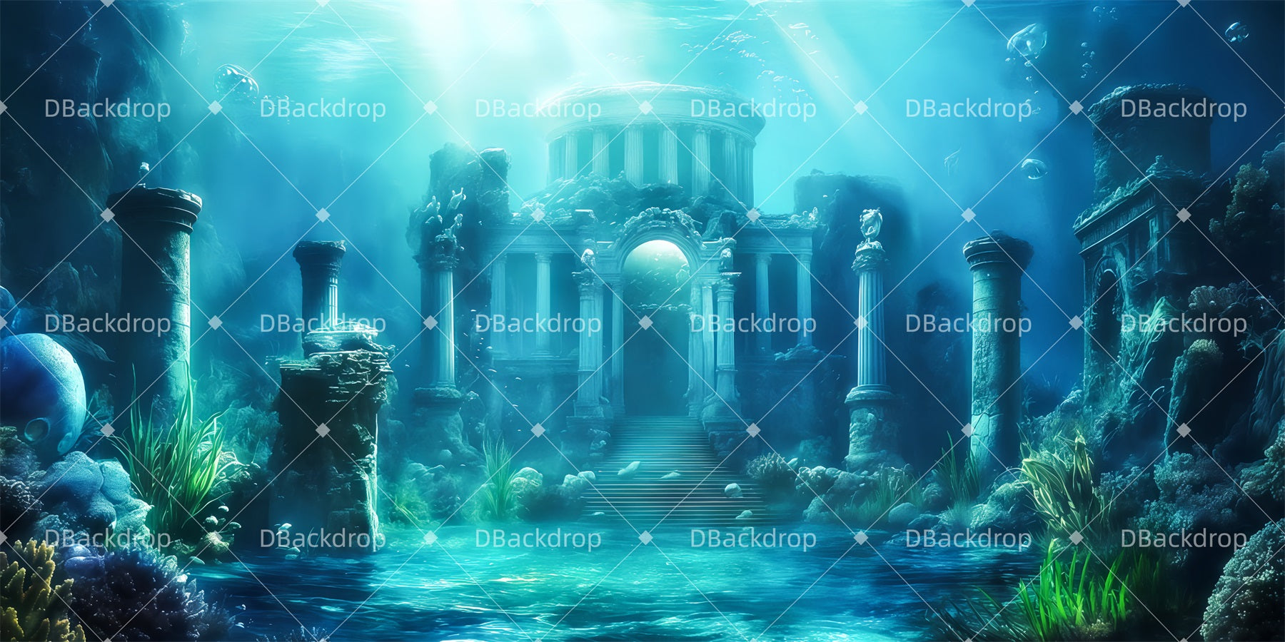 Scenic Backdrops Ocean Kingdom Backdrop For Theater Play UK TWW511-T113