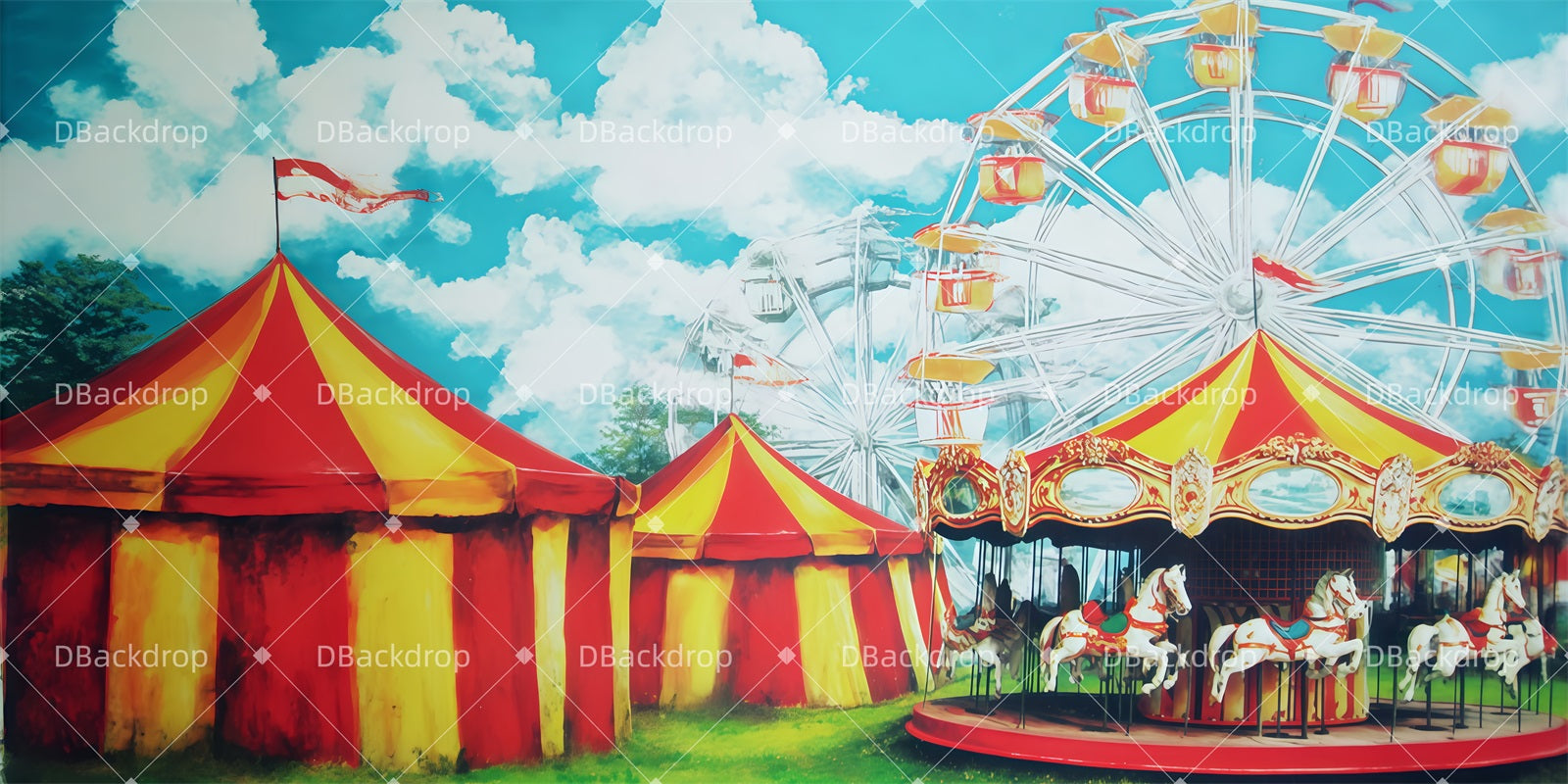 Circus Stage Backdrop Showgrounds Performance Backdrop UK TWW511-T18