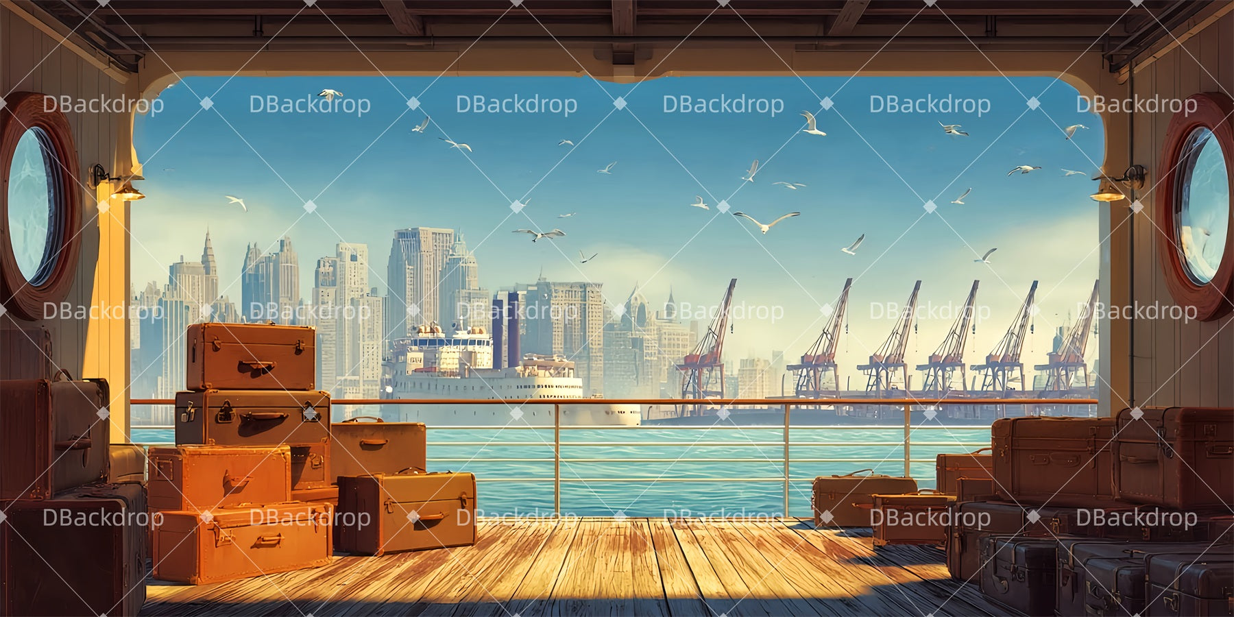 Backdrops For Theater New York Harbor Theater Stage Backdrop UK TWW511-T21