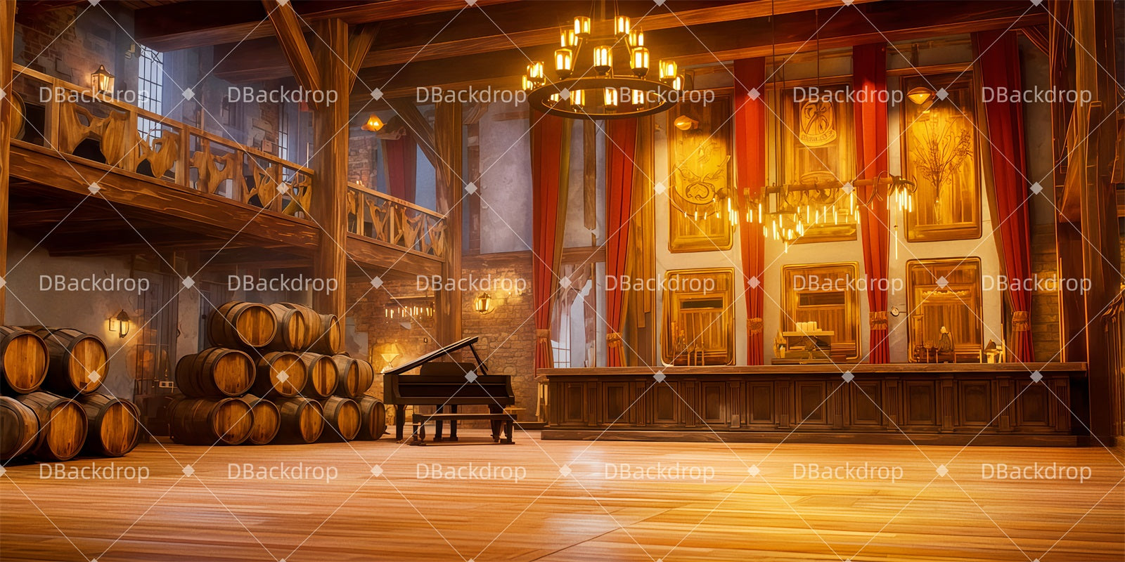 Musical Backdrops Saloon Interior Backdrop For Theater Play UK TWW511-T49