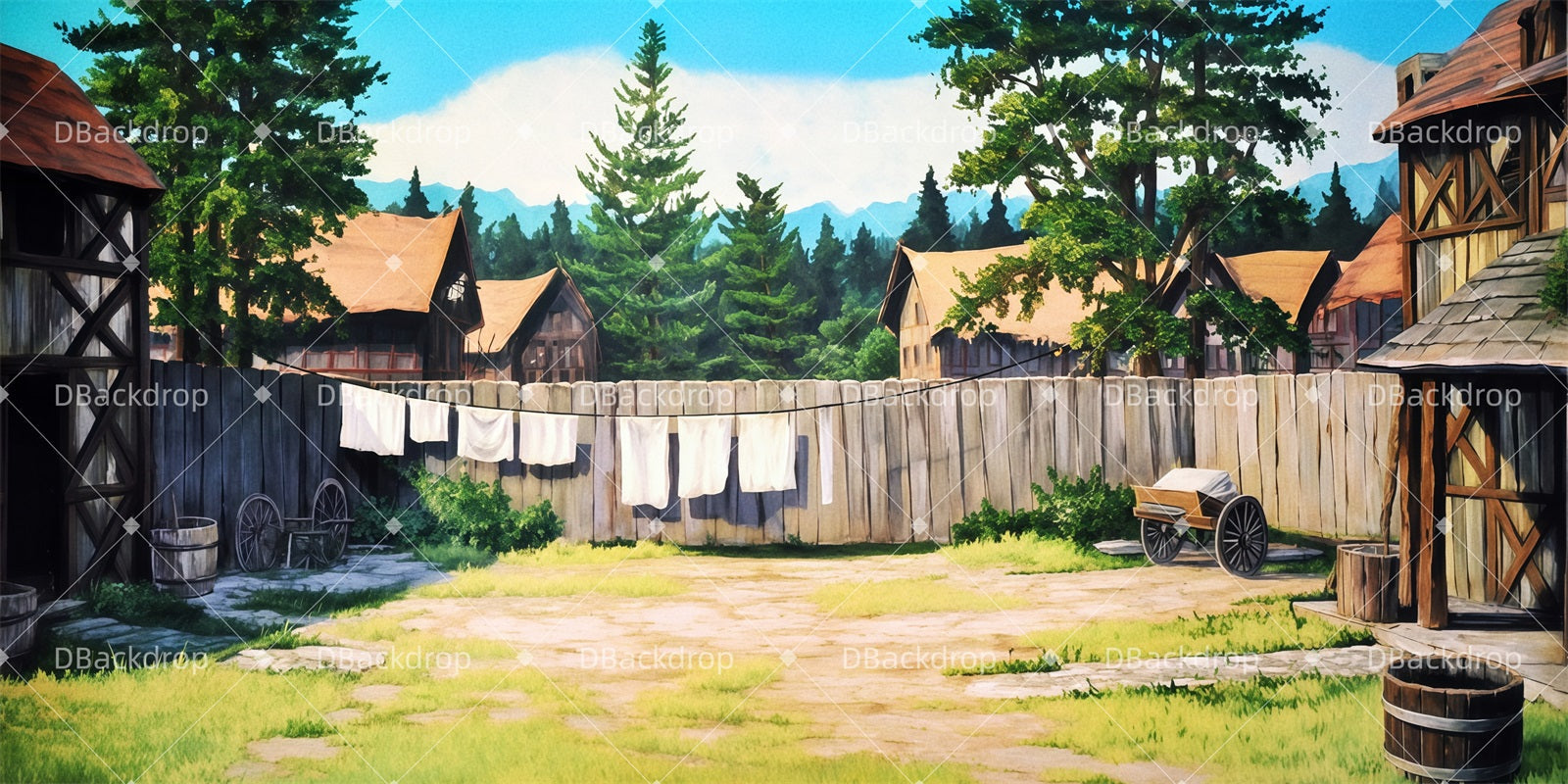 Theater Backdrop Tevye's Yard Professional Stage Backdrops UK TWW511-T69